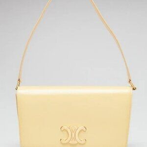 Celine Yellow Smooth Leather Triomphe Shoulder Bag